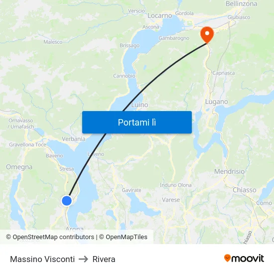 Massino Visconti to Rivera map