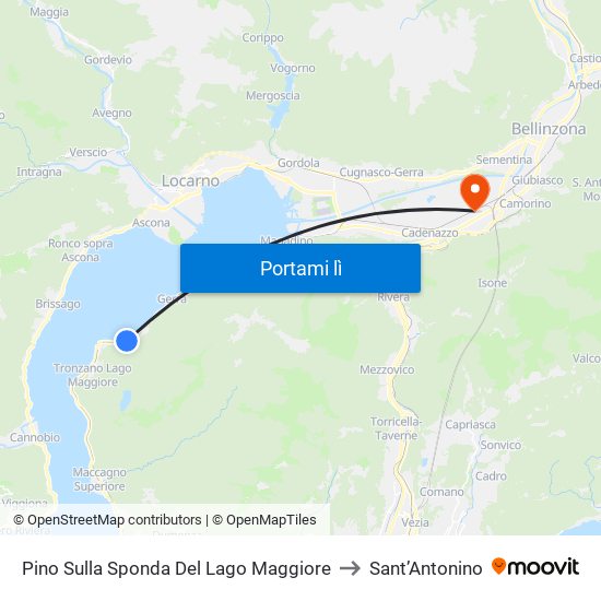 Pino Sulla Sponda Del Lago Maggiore to Sant’Antonino map