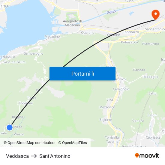 Veddasca to Sant’Antonino map