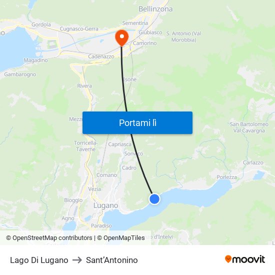 Lago Di Lugano to Sant’Antonino map