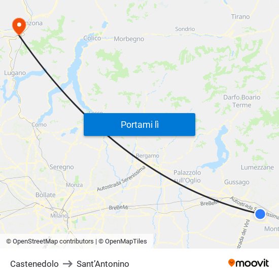 Castenedolo to Sant’Antonino map