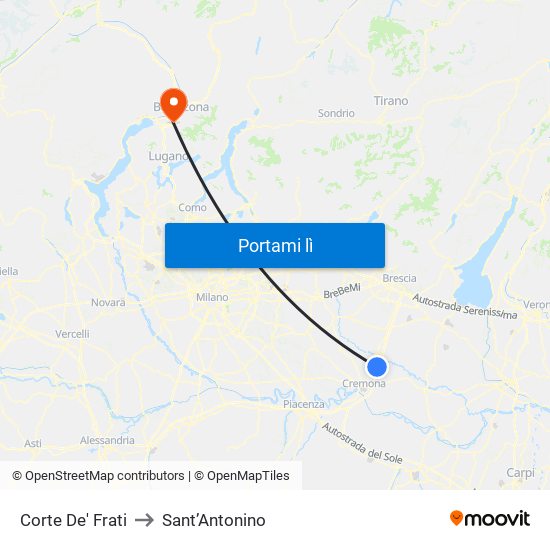 Corte De' Frati to Sant’Antonino map