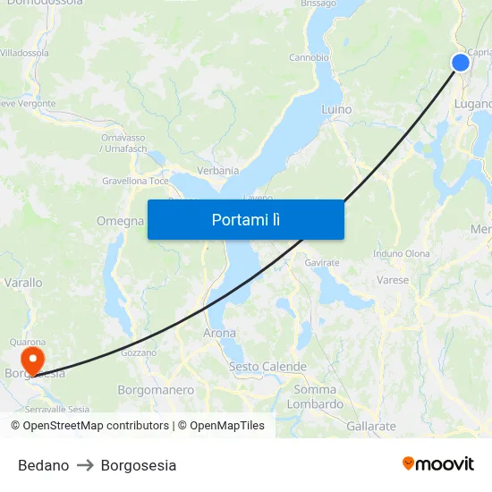 Bedano to Borgosesia map