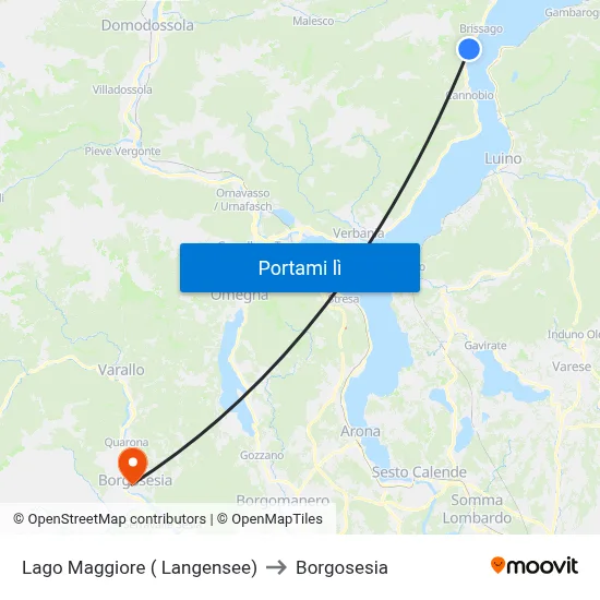 Lago Maggiore ( Langensee) to Borgosesia map