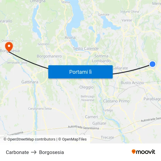 Carbonate to Borgosesia map