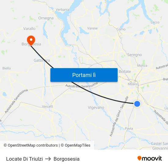 Locate Di Triulzi to Borgosesia map