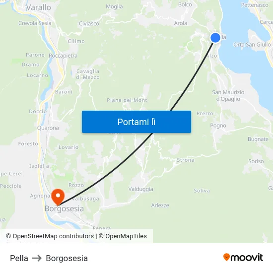 Pella to Borgosesia map