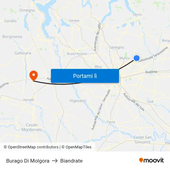 Burago Di Molgora to Biandrate map