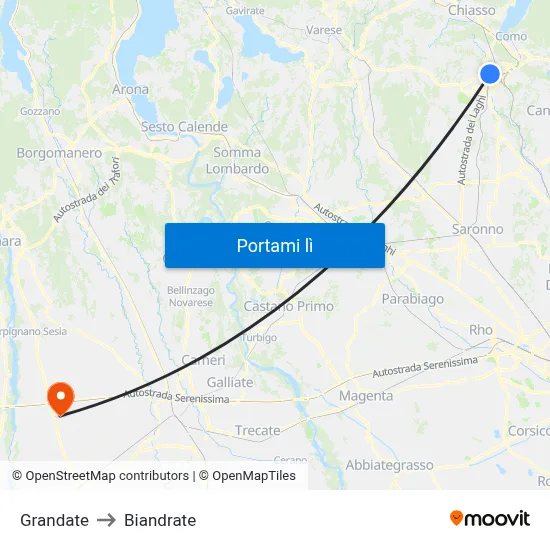 Grandate to Biandrate map