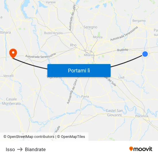 Isso to Biandrate map