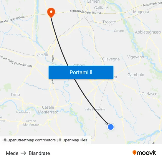Mede to Biandrate map