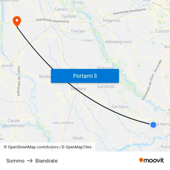 Sommo to Biandrate map