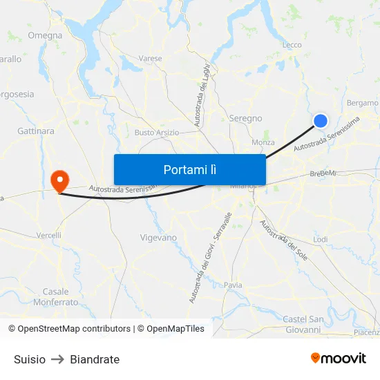 Suisio to Biandrate map