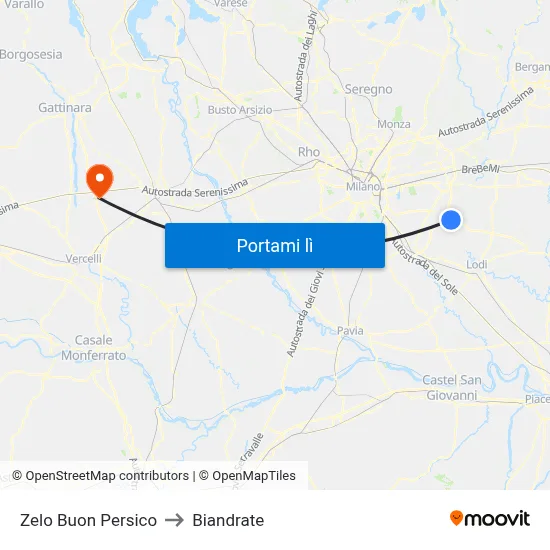 Zelo Buon Persico to Biandrate map