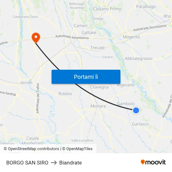 BORGO SAN SIRO to Biandrate map