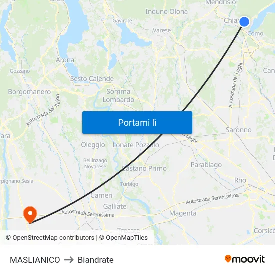 MASLIANICO to Biandrate map
