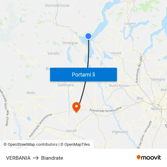 VERBANIA to Biandrate map