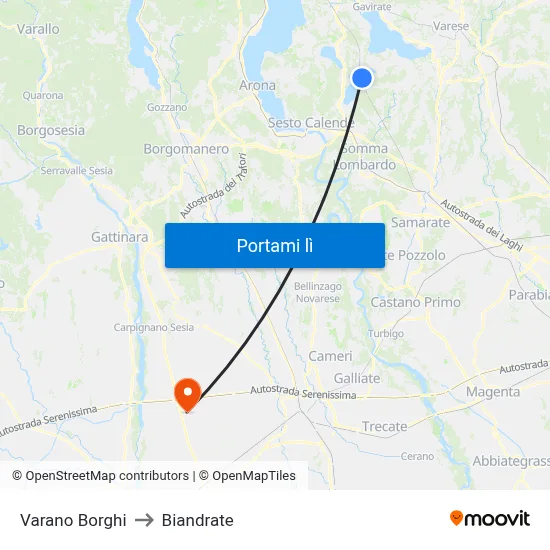 Varano Borghi to Biandrate map