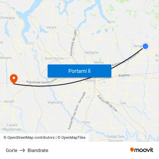 Gorle to Biandrate map