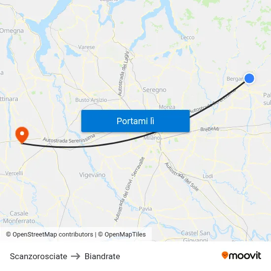 Scanzorosciate to Biandrate map