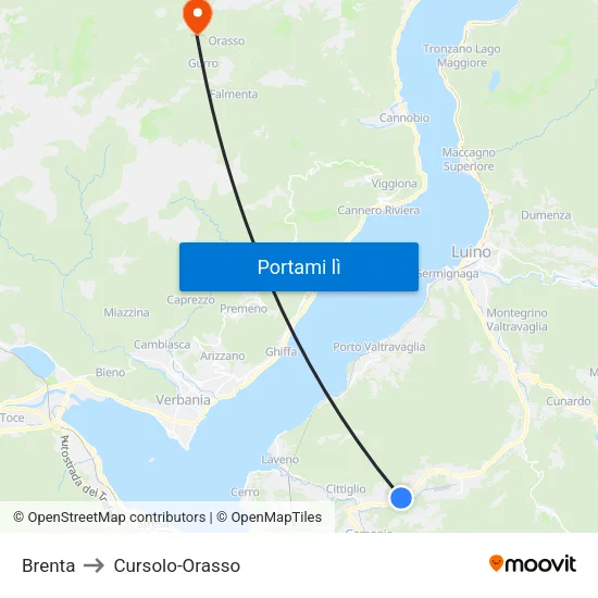 Brenta to Cursolo-Orasso map