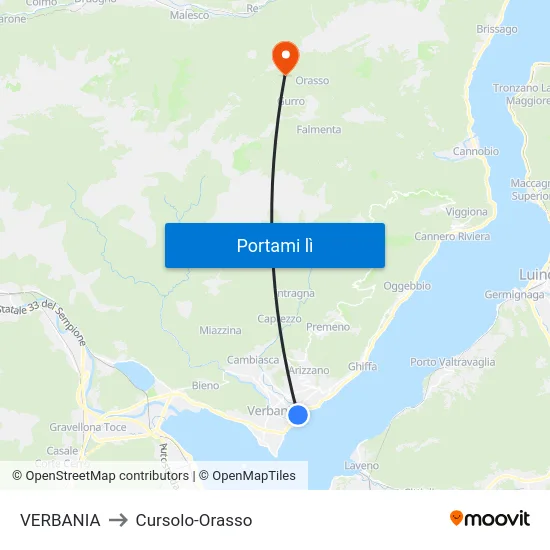 VERBANIA to Cursolo-Orasso map