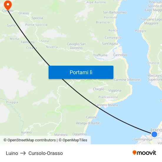 Luino to Cursolo-Orasso map