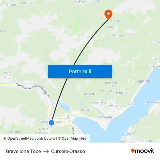 Gravellona Toce to Cursolo-Orasso map