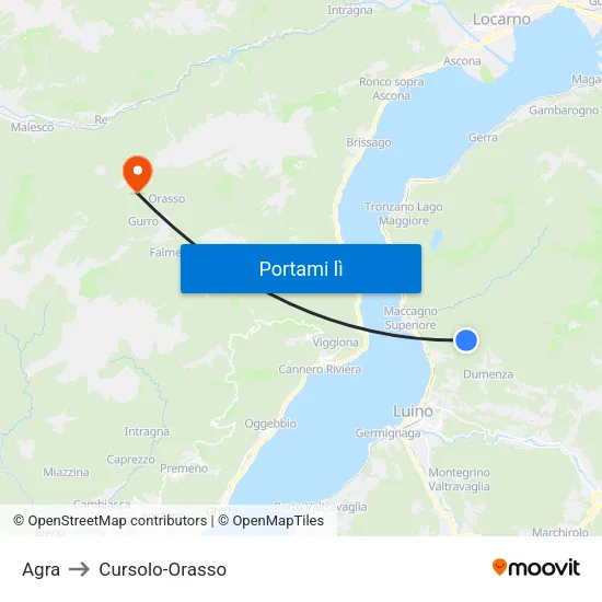 Agra to Cursolo-Orasso map