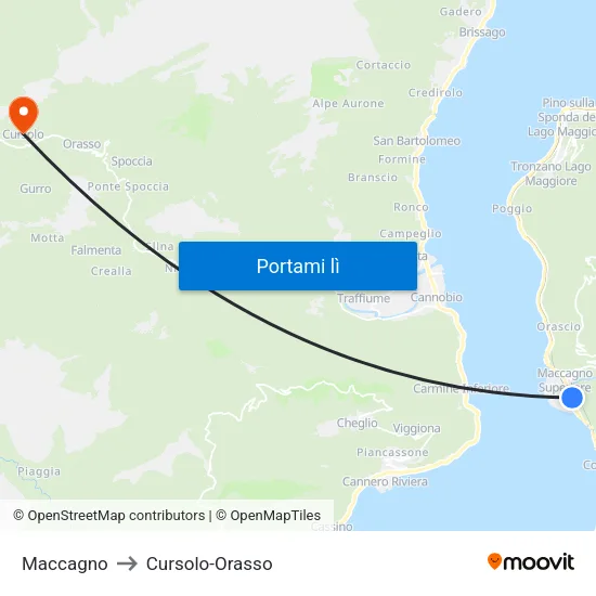 Maccagno to Cursolo-Orasso map