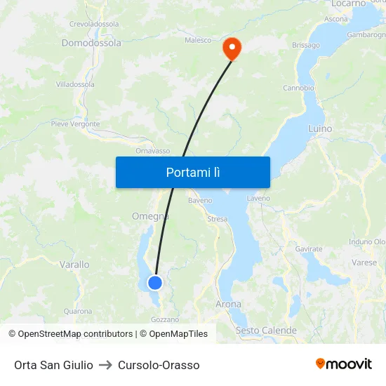Orta San Giulio to Cursolo-Orasso map