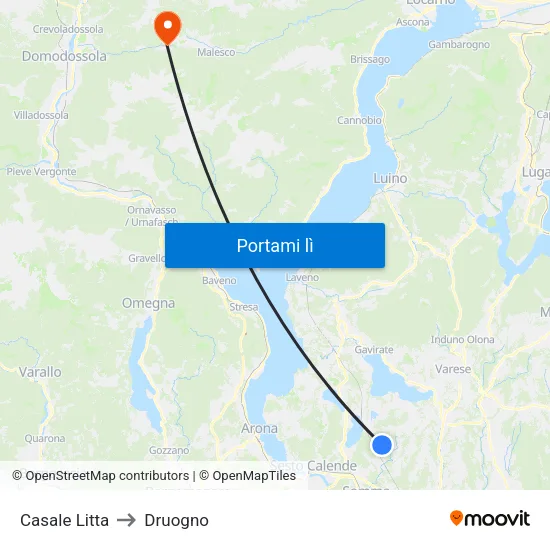 Casale Litta to Druogno map