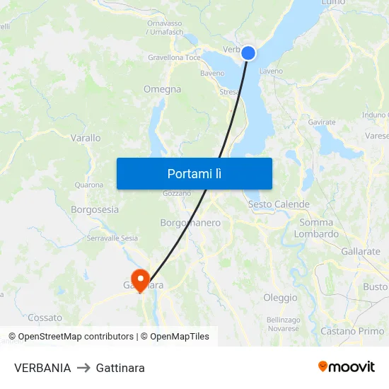 VERBANIA to Gattinara map