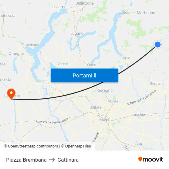 Piazza Brembana to Gattinara map