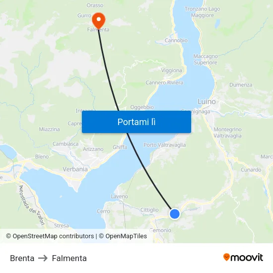 Brenta to Falmenta map