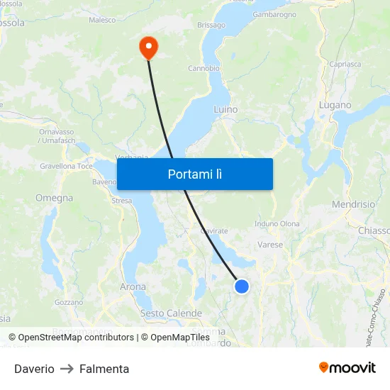 Daverio to Falmenta map