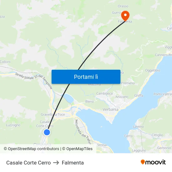Casale Corte Cerro to Falmenta map