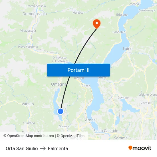 Orta San Giulio to Falmenta map