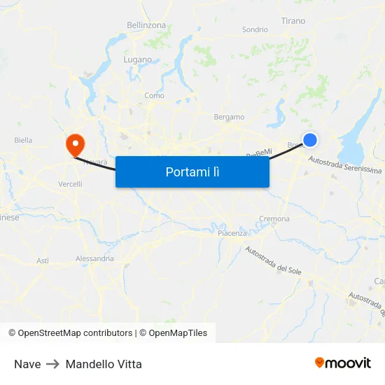 Nave to Mandello Vitta map