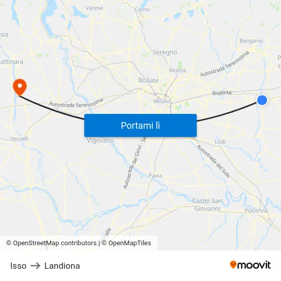 Isso to Landiona map