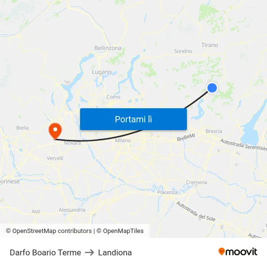 Darfo Boario Terme to Landiona map