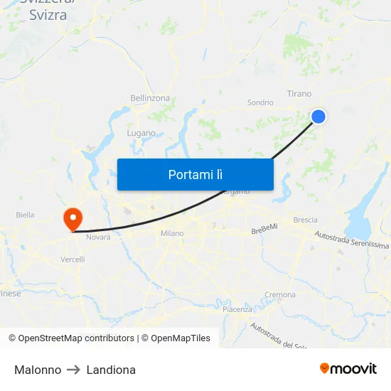 Malonno to Landiona map