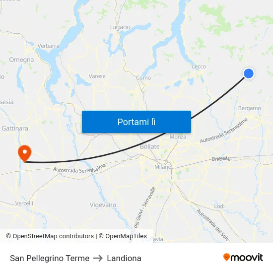 San Pellegrino Terme to Landiona map