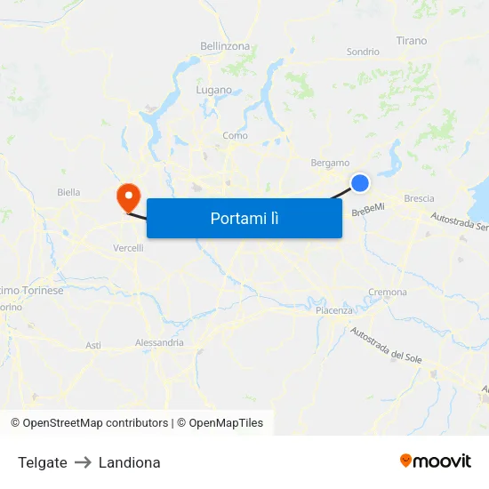 Telgate to Landiona map