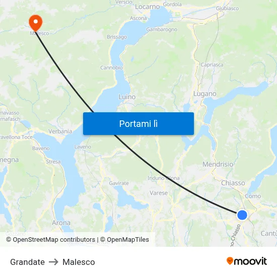 Grandate to Malesco map