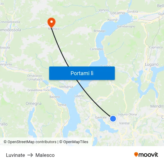Luvinate to Malesco map