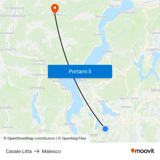 Casale Litta to Malesco map