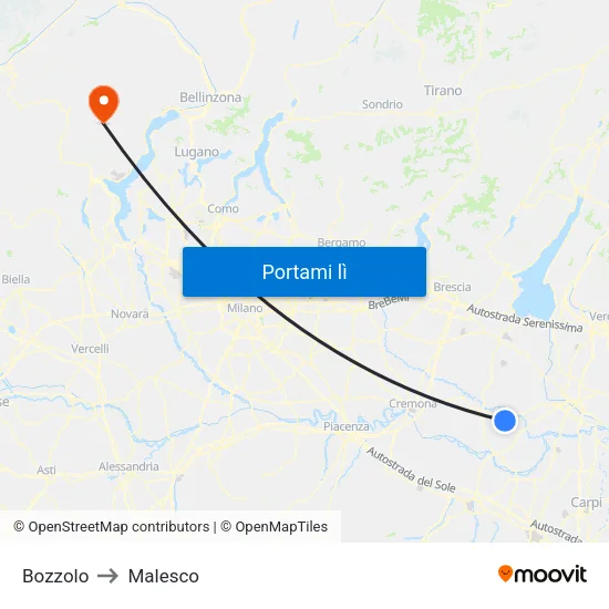Bozzolo to Malesco map