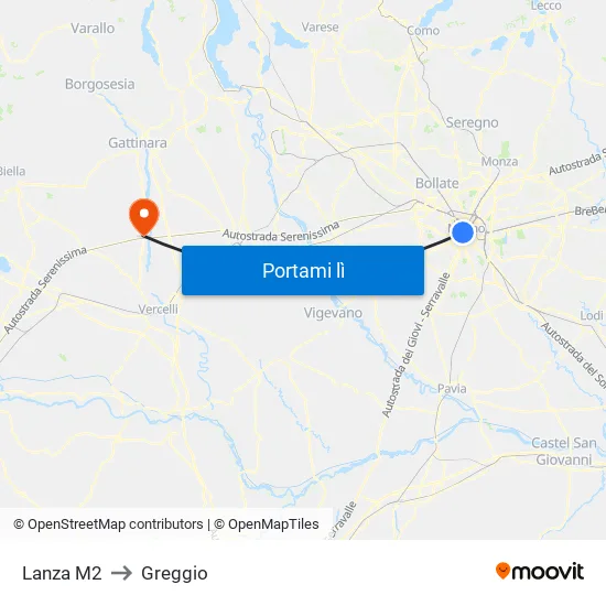 Lanza M2 to Greggio map