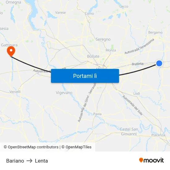 Bariano to Lenta map